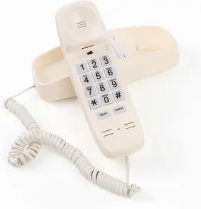 Landline Phones for Home, Corded Phone Requires No Power, Vintage Princess Phone Features Backlit Buttons, Works During Power Outages, Volume Control, Retro Wall Phone - Beige Telephone