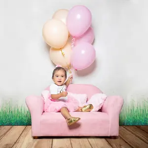 Keet SR011 Plush Childrens Sofa with Accent Pillows, Pink - 32 x 18 x 18 x in.