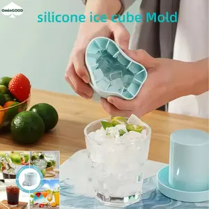 Food Grade Silicone Ice Bucket Cup Molds, Quick Freeze Ice Tray, Ice Cubes Maker, Creative Design Home Bar Whiskey Beer Maker, 1/2pcs Set