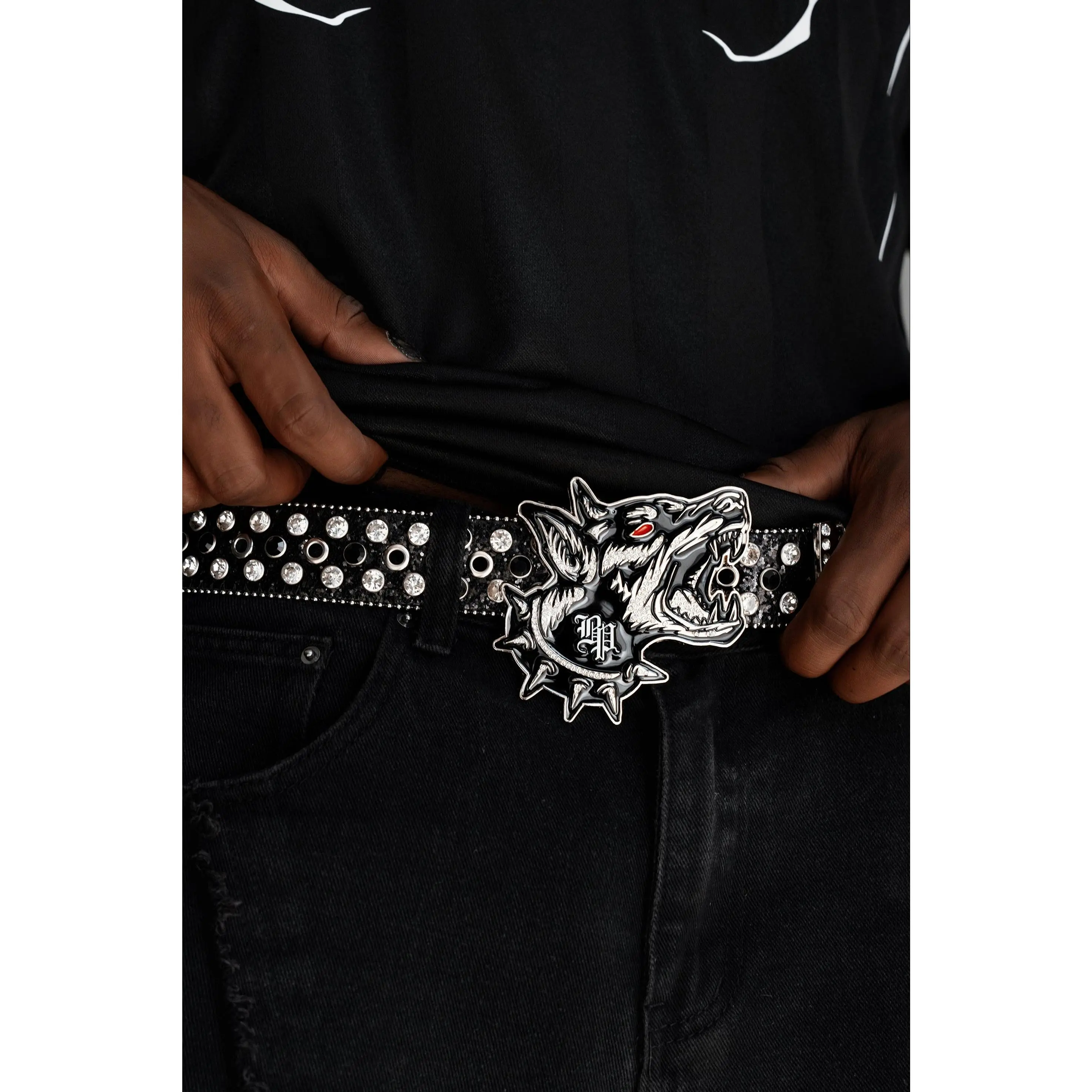 Big Bark Rhinestone Belt Black Big Bark Rhinestone Belt Black