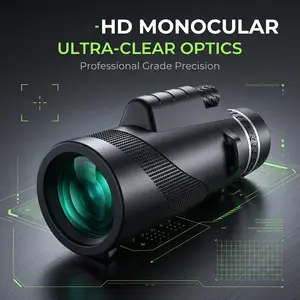 HD Monocular Telescope with Smartphone Adapter & Tripod, High Powered Waterproof Scope for Bird Watching, Hiking, Camping, Travel & Wildlife