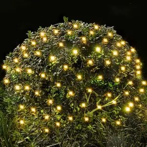 100 LED Christmas Net Lights,4X 6FT Christmas Mesh Lights with 8 Modes, Connectable, Waterproof for Bushes Trees Yard Indoor Outdoor Xmas Decorations (Warm White)