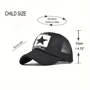 New Parent- Style Colorful Star Print Trucker Hat - Breathable Mesh Back, Adjustable Snap Closure, Suitable for Back to School, Birthdays And Summer |   Stylish Sun Protection Gift, Casual Teen Gear |   Moisture-Wicking Sports Baseball Cap