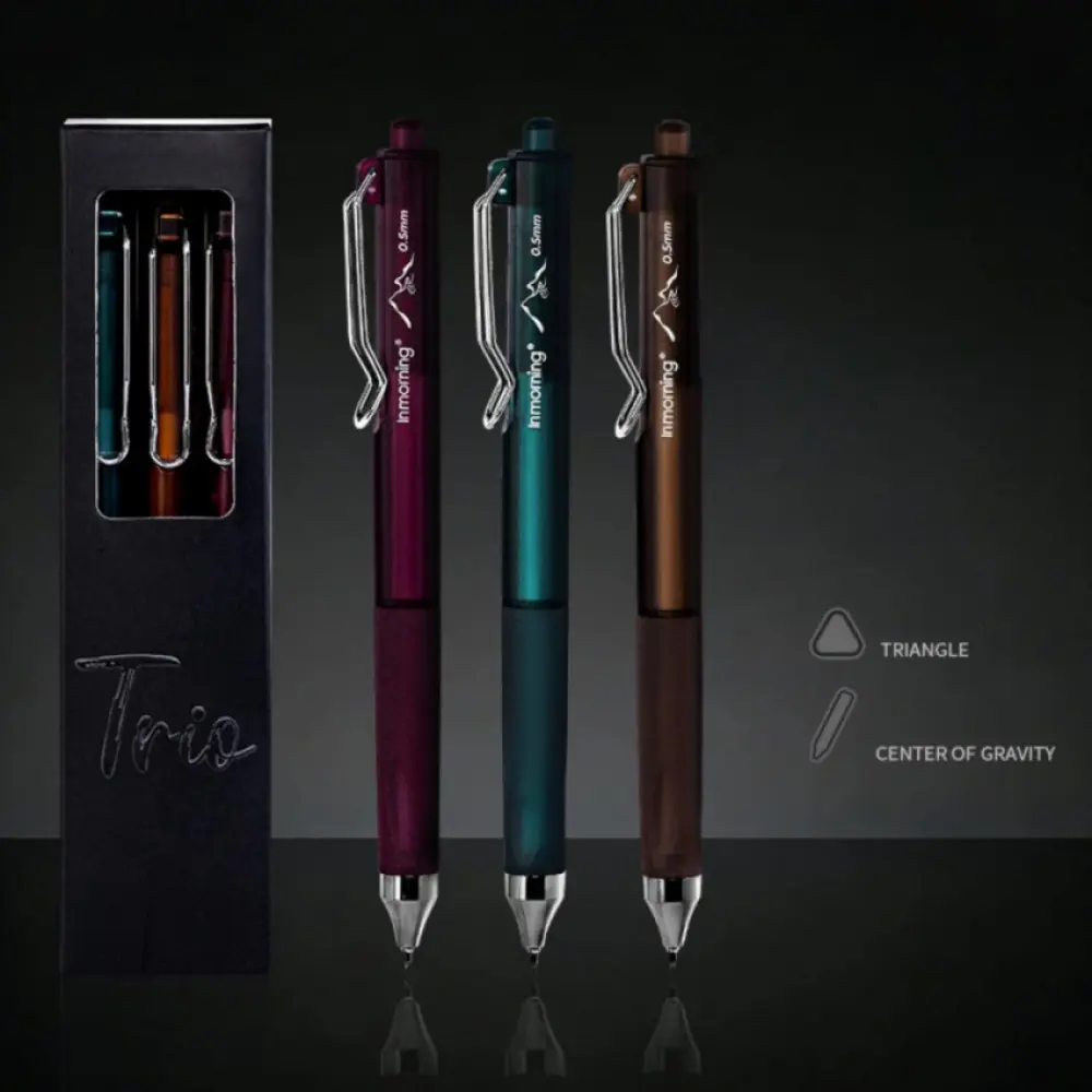 New 3 Black High-Capacity Neutral Pens, Dark Business Plain Design, Low Center of Gravity, Triangular Posture Correction, ST Nib, Smooth Continuous Quick-Drying Ink, Office Stationery Supplies for Study & Office Writing