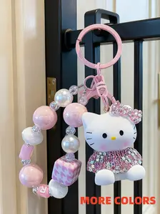 Mother's Day Keychain Long Eared Rabbit Charm with Sequins, Perfect Gift for All Seasons, Unisex Key Ring Accessory