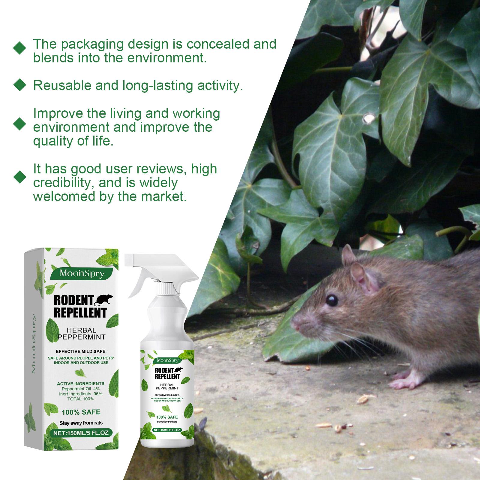 MoonSpry Peppermint Oil Mouse Repellent Spray  - Natural Mouse Deterrent for Indoor & Outdoor Use - Mouse & Rat Repellent Spray for Home, Car Engines, RV - Pet-Safe Pest Control - “Deal for You” Sale - Effective & 100% Effective, “Deals For You” Days Sale