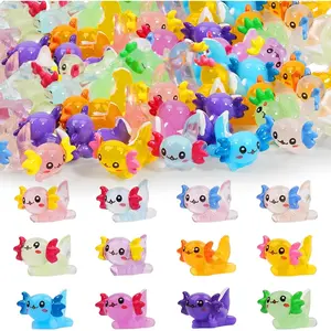 Mini  Axolotl Figures to  36 count  Miniature  Figurines in Bulk Luminous Small Charm Ornament Glow in The Dark for Aquarium Garden  Landscape Potted Dollhouse