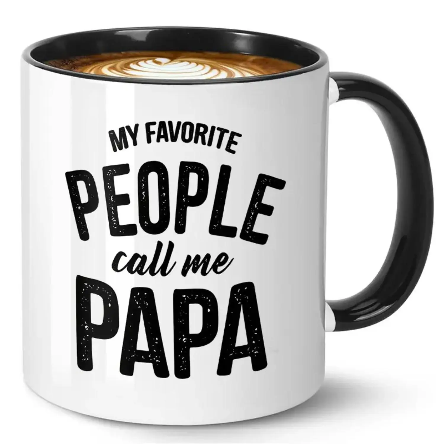 1pcs，Papa Grandpa Coffee Mug - My Favorite People Call Me Papa, 11oz Ceramic Cup, Funny Grandfather Gift from Grandkids, Tea Mug Father's Day Christmas Birthday Present Drinkware, Drinking Mug