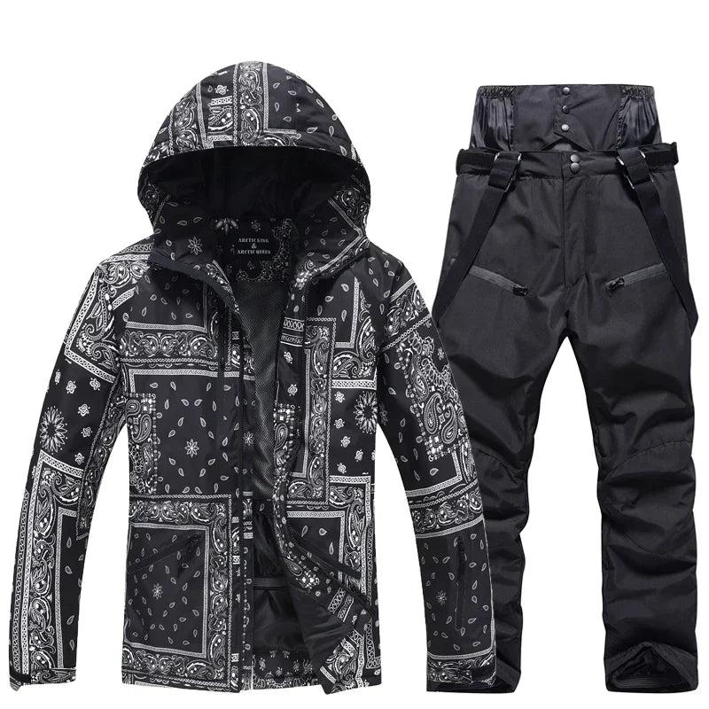 Winter Ski Suit Set Cold Snowboard Men/Women Double Board Hooded Skiing Ski Suit Waterproof Windproof Outdoor Skiing Jacket/Pant
