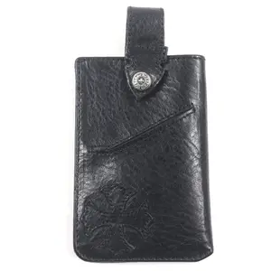 Pre-owned Chrome Hearts Others Small Leather Goods The Way I Walk Leather Pass Case