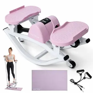 YOTTOY 3D Lateral Rocking Stepper with Resistance Bands - U-Shaped Ski Motion for Full Body Sculpting & Cardio, Portable Home Workout Machine, Intense Glute & Leg Activation, 330lbs Capacity