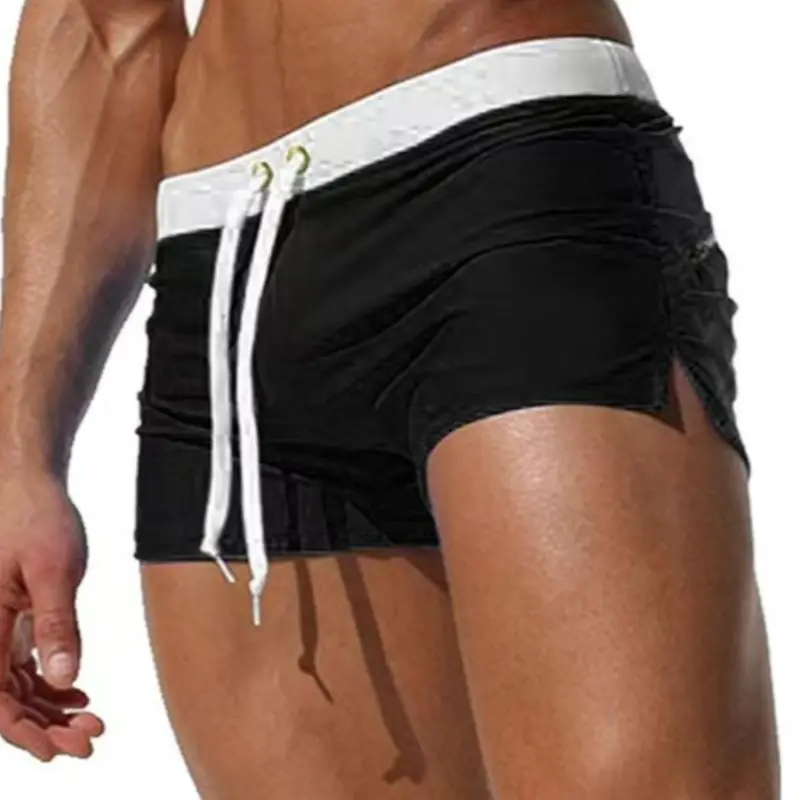 Men's Colorblock Zipper Pocket Swim Trunks, Casual Comfy Breathable Swim Shorts for Summer, Men's Swimwear Beachwear for Beach Swimming