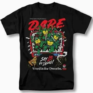 Teenage Mutant Ninja Turtles Classic Retro Pattern T-Shirt Winter Clothing Dare Say No To Drugs Teenage Mutant Ninja Turtles Design Gift for Fans Women Men GQJ
