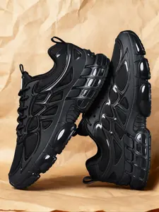 Men's Sporty Lace Up Workout Sneakers, Comfortable Outdoor Men Casual Shoes, Premium Design Sports Shoes for Training & Gym, Athletic Running Shoes