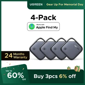 UGREEN Finder Tag Compatible with Apple Offcial Chip ( iOS Only） , Anti-lost for Car Key Wallet Luggage Passport with Alarm& Left-Behind Remind Slim Bluetooth Tracker,Gps Signal Protector Smart Tracking,tiktokshopmemorialday
