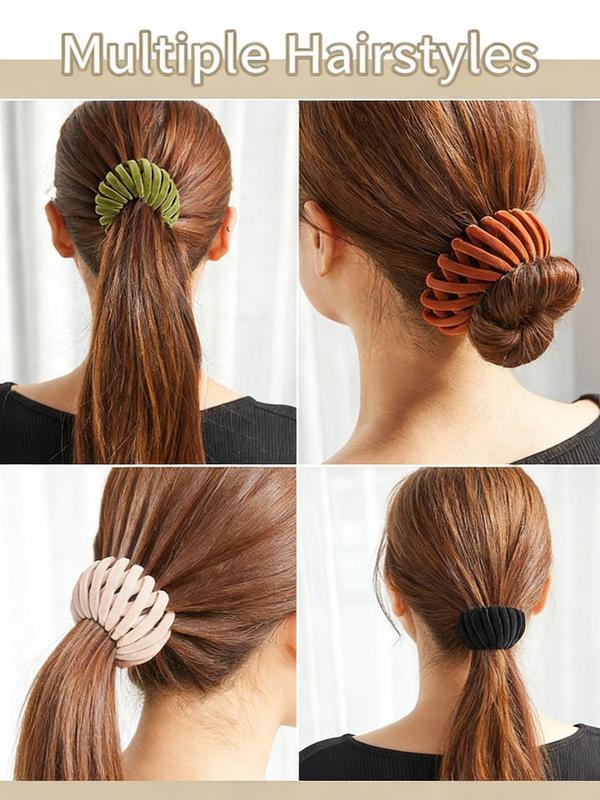 Bohemian Style Bird Nest Magic Hair Clips Set 7pcs, Elegant Cute Hollow, Out Round Plastic Hair Bun Accessories for Women with Wedding Festival Hair Decor