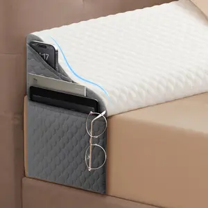 Twin Wedge Pillow Headboard for Bed Gap Filler, Bed Wedge Pillow for Headboard Clearance Ergonomic Mattress Wedge Crevice Filler for Stopping Pillows, Phones, and Items Falling，White