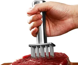 304 Stainless Steel Meat Tenderizers with 18  , Solid Meat Tenderizer Tool One- Design, Heavy Duty Chicken Tenderizer for Tenderizing Steak, Beef, Pork, Dishwasher Safe