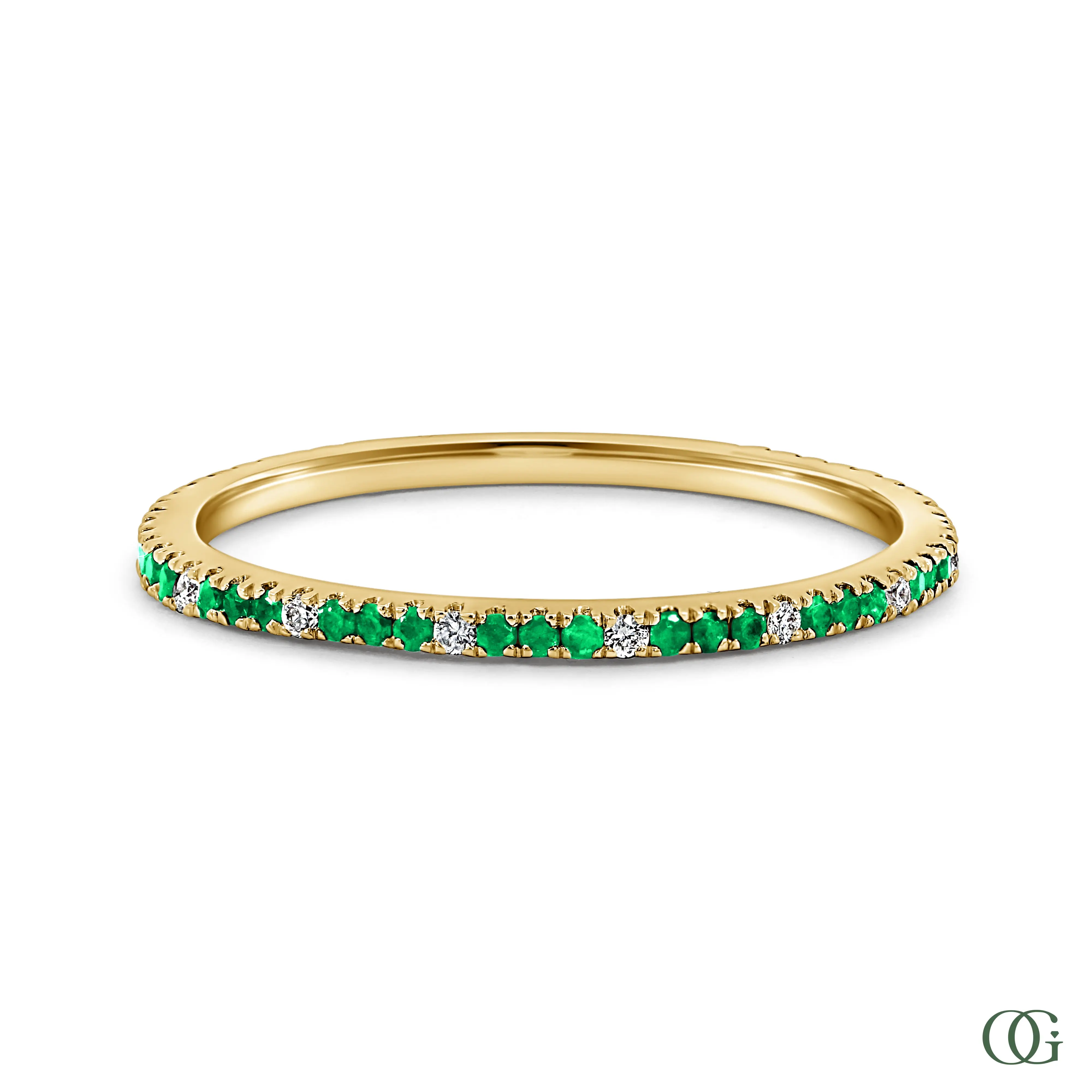Emerald and Diamond Eternity Band | 0.21 CTW