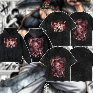 [Shibuya] "Alucard The Wings" Hellsing Retro Vintage Unisex Oversize Anime Manga Acid Washed Heavyweight Cotton Hoodie, Anime Merch, Gift For Anime Fan, Weeaboo.