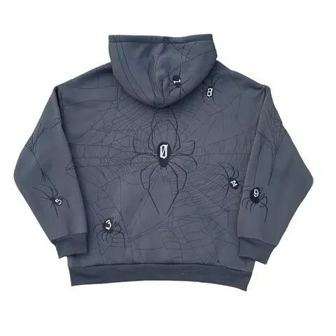 Hunter X Hunter Phantom Troupe Cobweb Embroidered Hoodie - Unisex Anime Style Casual Pullover, Menswear Tops, Embroidered Sweatshirts for Convention Attendance