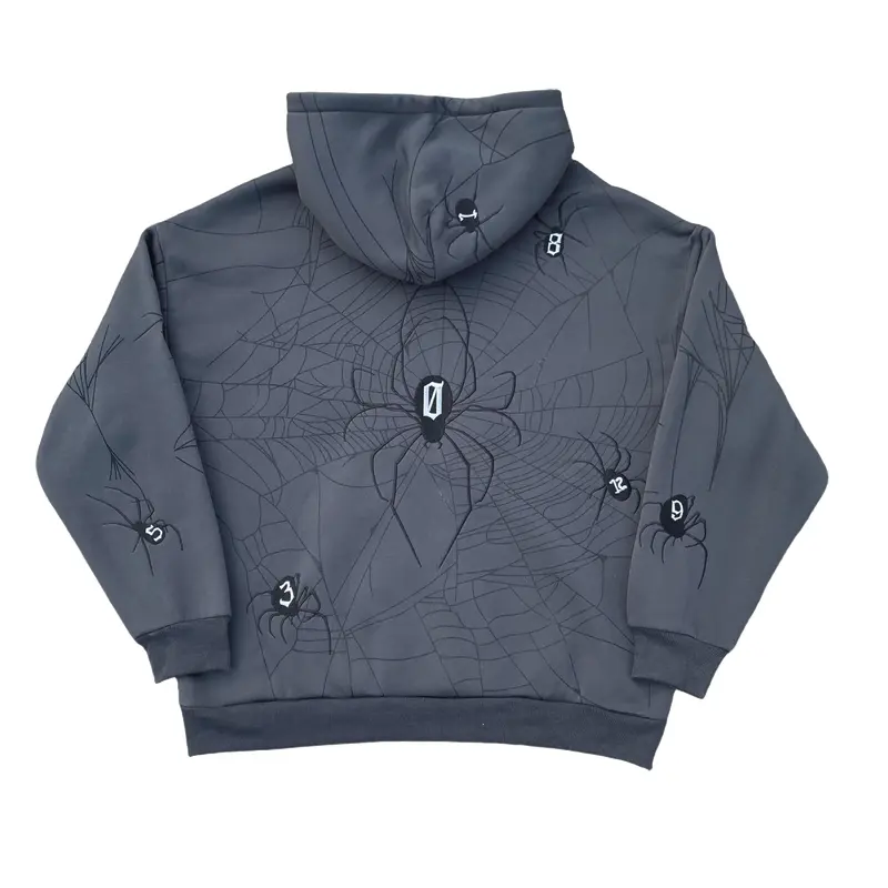 Hunter X Hunter Phantom Troupe Cobweb Embroidered Hoodie - Unisex Anime Style Casual Pullover, Menswear Tops, Embroidered Sweatshirts for Convention Attendance