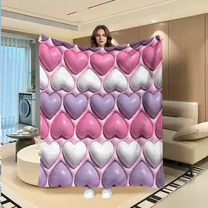 Luxurious Soft Heart Texture Blanket, Warm and Multifunctional, Perfect for Sofa, Bed, Car, Office, Camping, All Seasons Gift