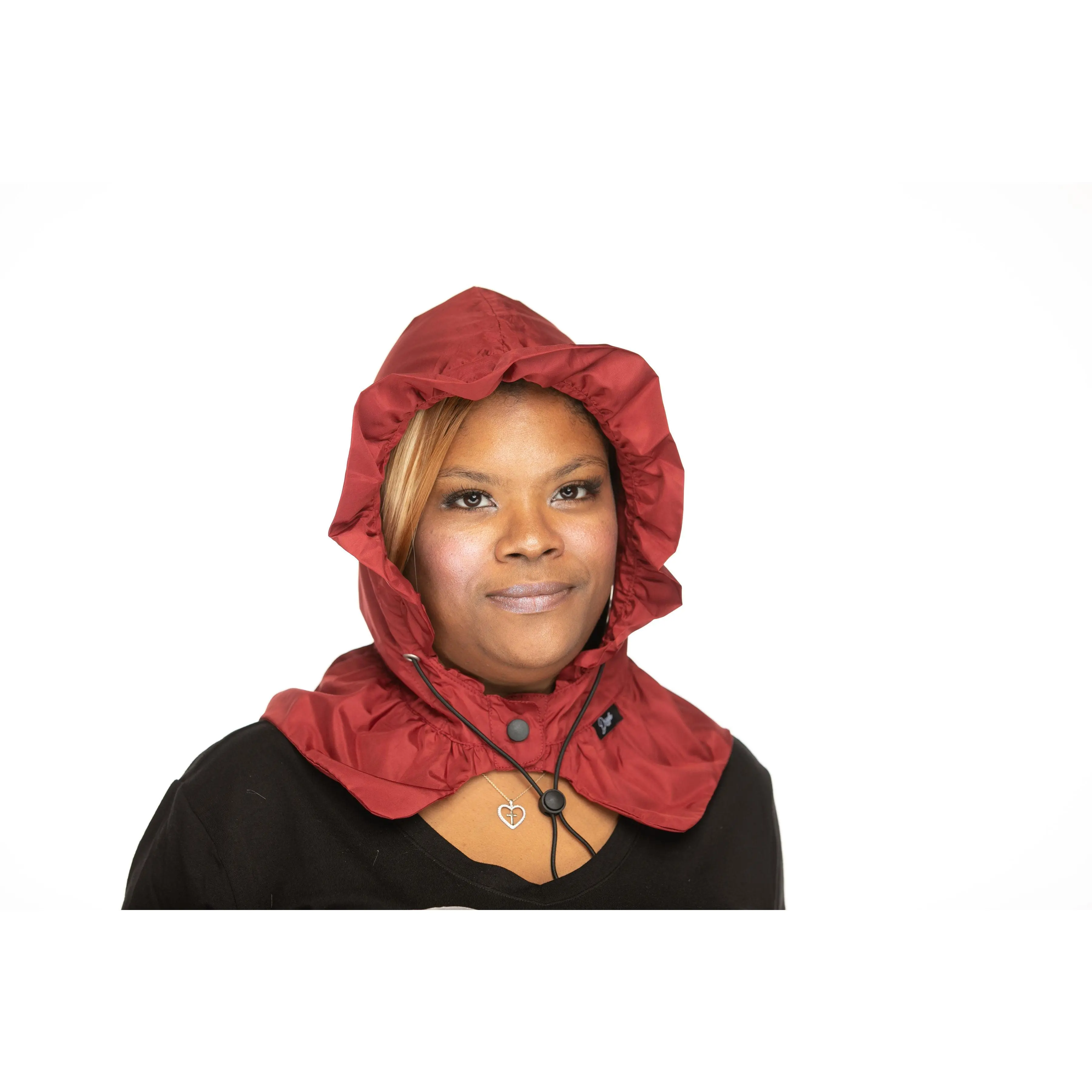 DRIZZLE Chic Cranberry RainCap for Women - Waterproof & Lightweight Statement Cap with a Hidden Pocket