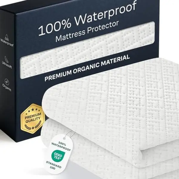 Niagara Waterproof Mattress Protector Pad - 100% Waterproof Mattress Cover, Noiseless, Cooling Bamboo Viscose, PU-Coated, Breathable, Deep Pocket, Wrinkle Resistant, Bed Mat for Bedwetting, Full Size Single