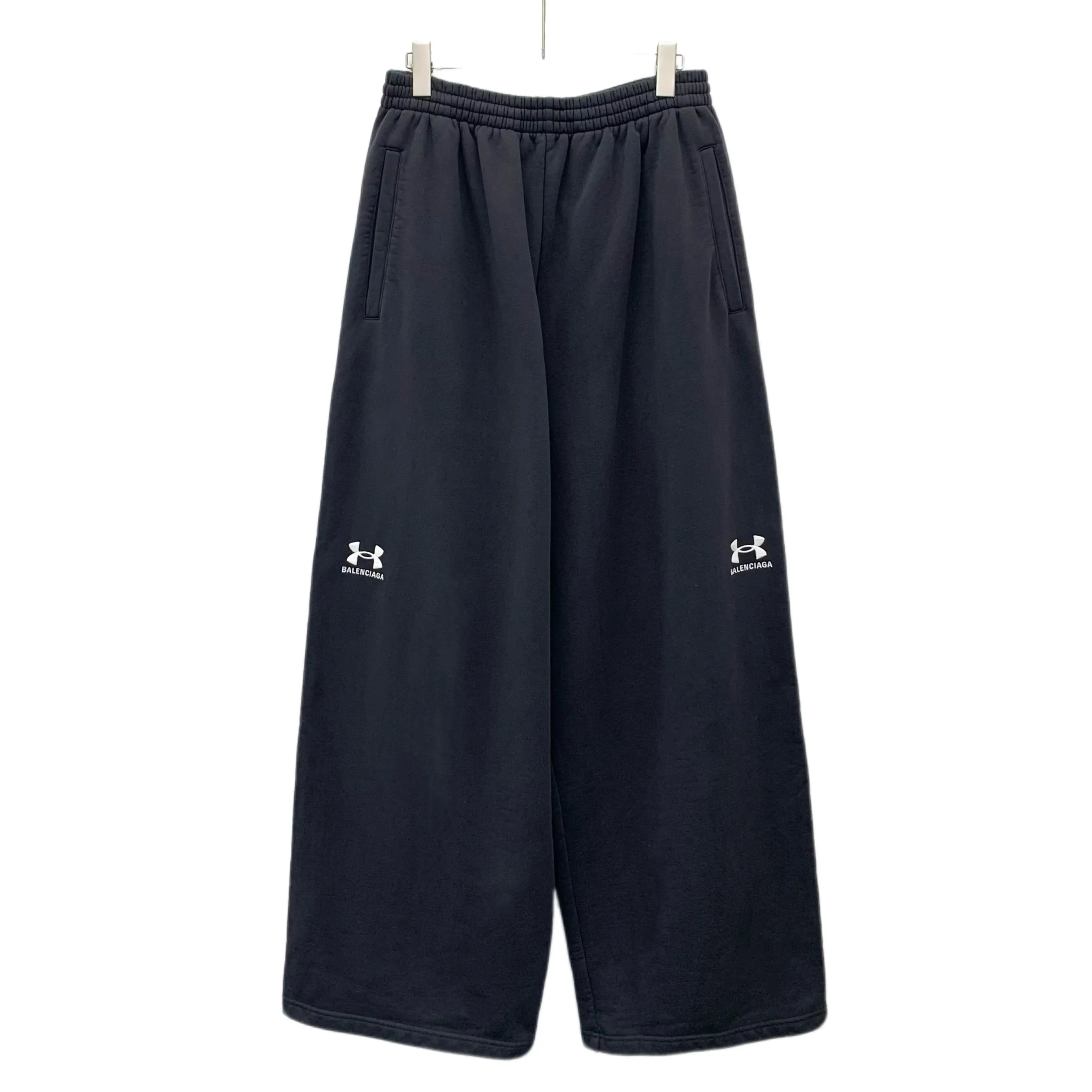 RDLT - Balenciaga x Under Armour Black Logo Print Cotton Casual Pants Size S