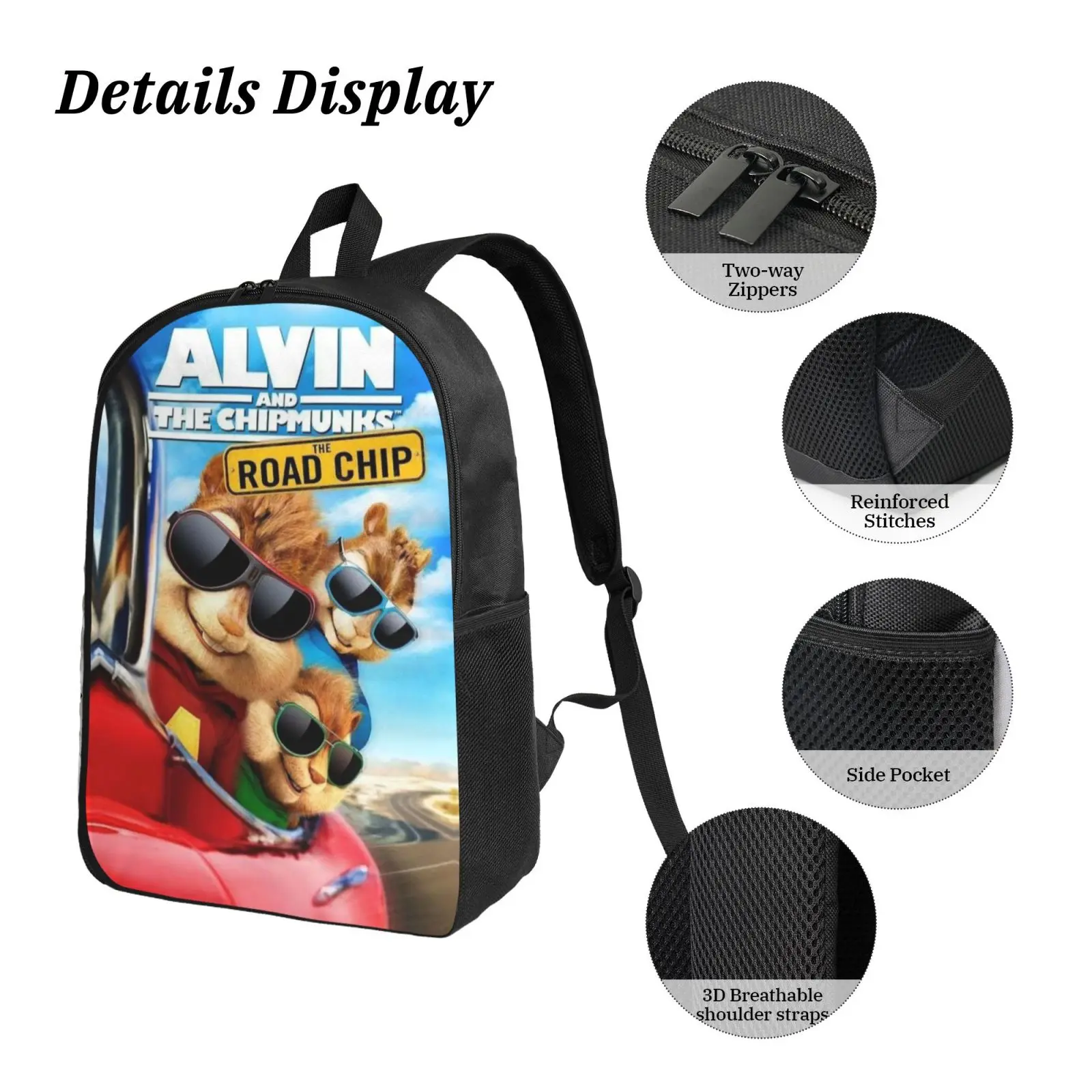 Alvin and The Chipmunks Backpack Combo Custom Print Bag Cute Lunch