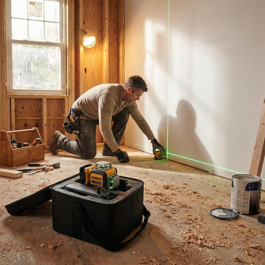 Dewalt New DW089LG Green Light 12-line Tools 360 Degree 12V Lithium Battery Rotating Self-leveling Vertical Super Beam Building