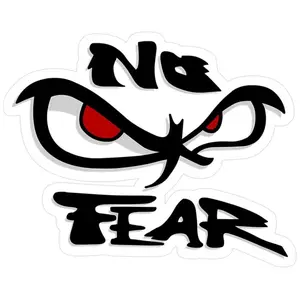 sign No Fear Sticker for Auto - Bold Red Eyes Design - High-Quality Vinyl - Perfect for Car Decals Waterproof Car Sticker