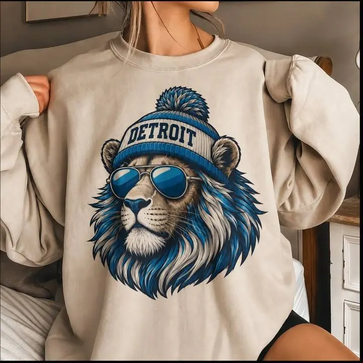 Detroit Game Day Vintage Sweatshirt, 90s Retro Graphic Tee, Funny Mascot Oversized Shirt, Football Fan