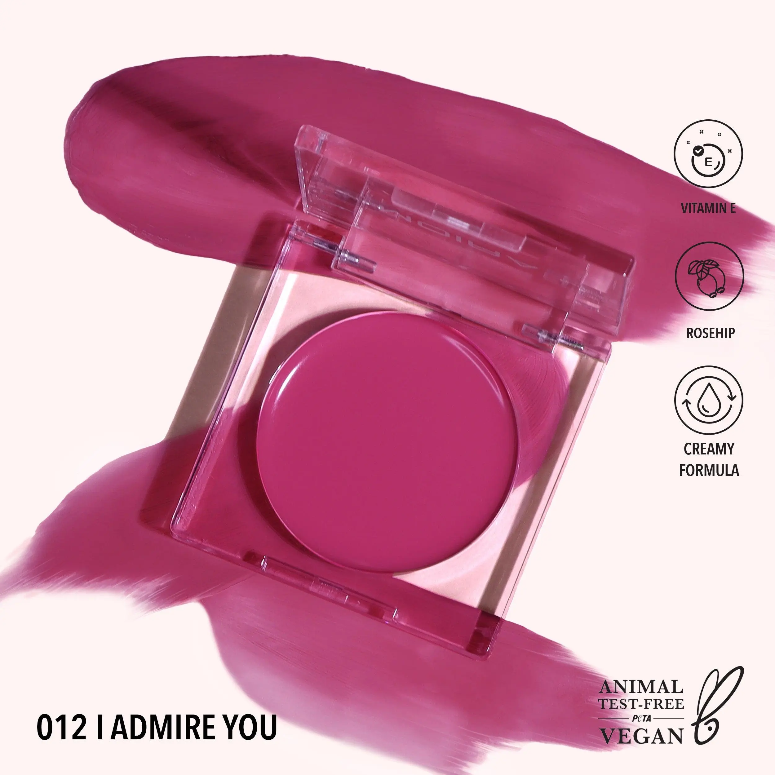 MOIRA | Loveheat Cream Blush (012, I Admire You) | Dewy Cream Blush with Lightweight, Blendable Color