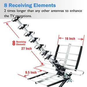 Five Star HDTV Antenna 2024 Newest Version VHF/UHF 4K Long Range with 40ft RG6 Cable, ATSC 3.0 Ready, Mounting J Pole Included