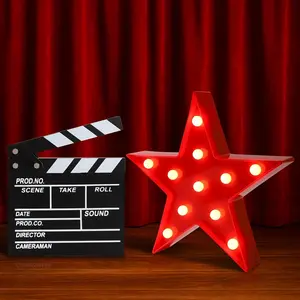 Movie Theater Decor,Film Clapper Board and Light LED  Sign Movie Props for Night Decorations, Room Theater Decor Party Supplies