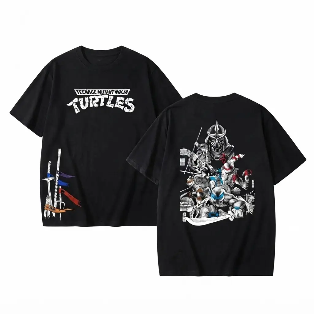 Teenage Mutant Ninja Turtles Graphic Tee - Retro TMNT Battle T-Shirt - Unisex Oversized Streetwear