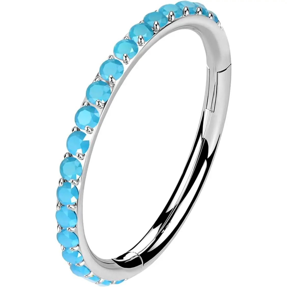 Turquoise Nose Rings Hoops, Cartilage Hoop Earrings for Women Men, 316L Surgical Steel 20g 18g Labret Lip Tragus Helix Daith Conch   6mm/7mm/8mm