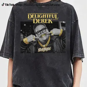 Delightful D.rek Meme Shirt, Snow Washed Oversized Cotton T-Shirt