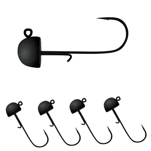 USA BASS Tackle Mushroom Cloud Tungsten Ned Rig Jig Head Shroom Jig Heads for Finesse Fishing, Weedless Jig Head for Bass Fishing with Soft Plastic Lures