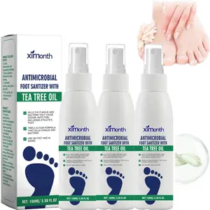 【3 bottles】Tea Tree Oil Foot Spray-PlantarMoisturizing Deodorant for Odor Control & Dry FeetCare, Natural Foot Sanitizer with AntifungalProperties,Ximonth Clear Foot Sanitizer Spray,forFoot & Shoe Freshness
