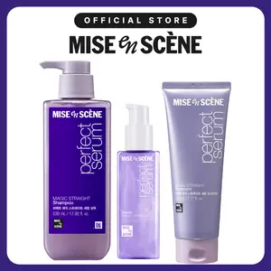 [Summervibes] Perfect Magic Straight Frizz Control Shampoo, Treatment, Serum | Mise En Scène | Anti-Frizz Korean Hair care Routine, Straight & Glossy Hair