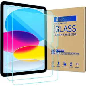 2 Pack Screen Protector for iPad 10th Generation 10.9 Inch Display 2022 Tempered Glass  Clear Retina Display,  ID and  Pencil Compatible