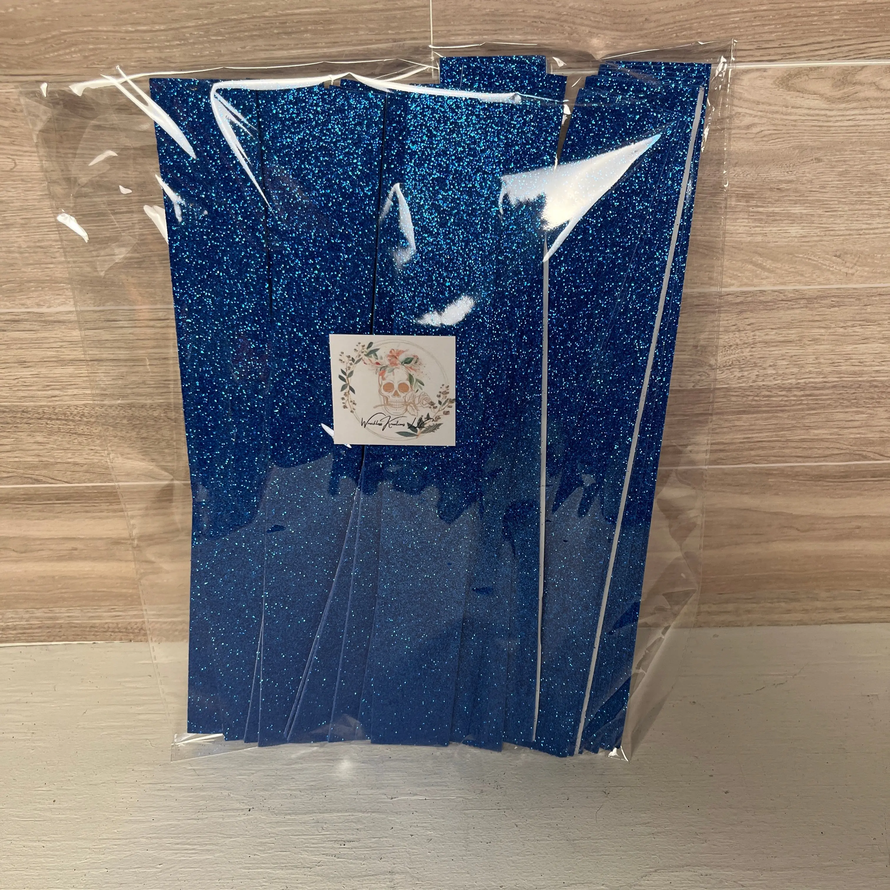 Pre-Cut Self Adhesive Glitter Foam Strips (25) Royal Blue