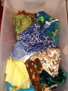 Vintage Sewing Fabric Scraps Large Lot 92 Qt Bin