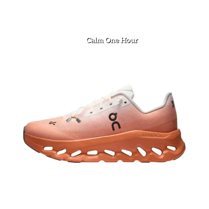 Low Top Coral Gradient Running Sneakers Breathable Knit Mesh Hollow Wave Cushion Midsole Shock Absorbing Unisex Daily Walk Outdoor Jogging Athletic Footwear