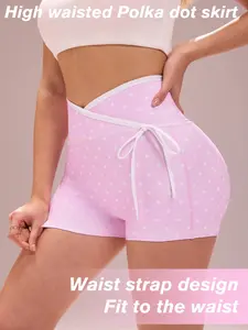Women's Fashion Sporty High Waisted Shorts Leopard Print Polka Dot Running Exercise Yoga Outdoor Sports Sexy Fitness Shorts