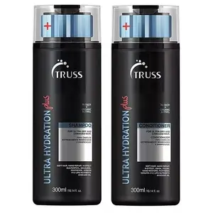 TRUSS Ultra Hydration PLUS SET - For Color and Chemical Treated Hair - Restores Elasticity, Revitalizes, Adds Body & Shine to All Hair Types & Textures