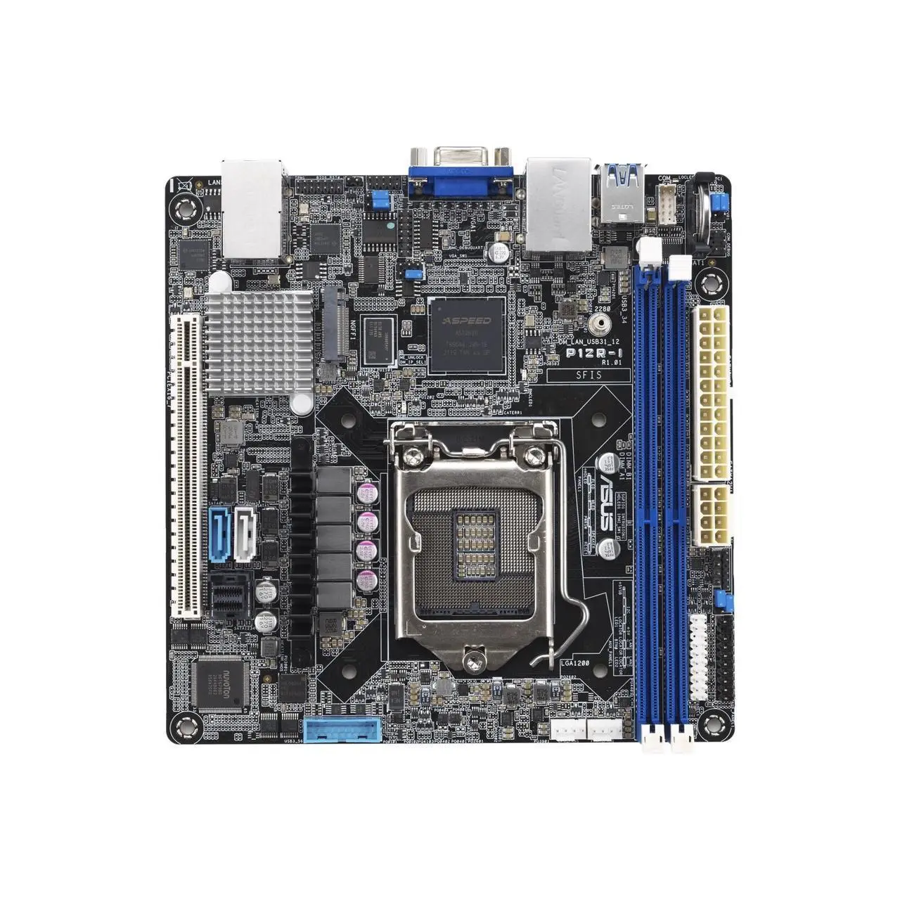 Intel® Xeon® E-2300 LGA 1200 Rack Optimized Mini ITX compact form factor increases density , plus dual 1G LAN, M.2 unleash independent I/O for OS drive, six SATA, one PCIe 4.0 slots, four USB 3.2 Gen 1.